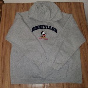 Disneyland Hoodie Sweatshirt Mickey Men's Large Grey Y2K Since 1955 Singapore
